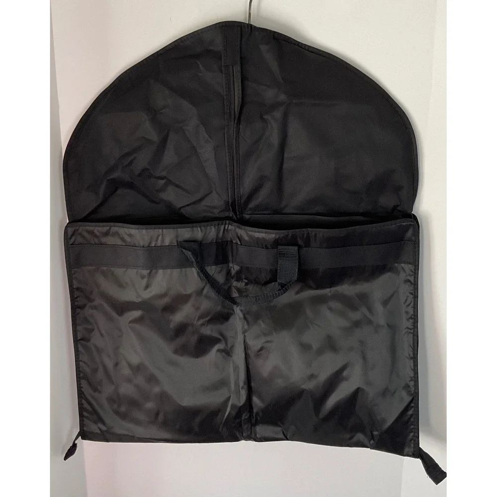 Brooks Brothers Set of 2 Black Garment Bags Suit Travel Covers Gold Logo 42x23.5